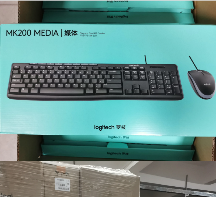 Logitech MK200 Wired Mute Keyboard and Mouse Set Combo Desktop Laptop Waterproof Multimedia Full Size Keyboard Kit