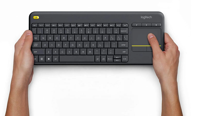 Logitech K400 Plus Wireless Touch TV Keyboard with Easy Media Control Built-In Touchpad 104keys for pc mini laptop pad