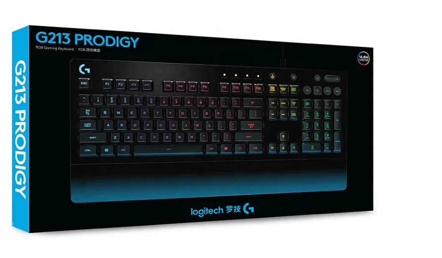 Stock 100% Original Logitech G213 RGB Prodigy Wired Gaming Keyboard With 16.8 Million Lighting Colors