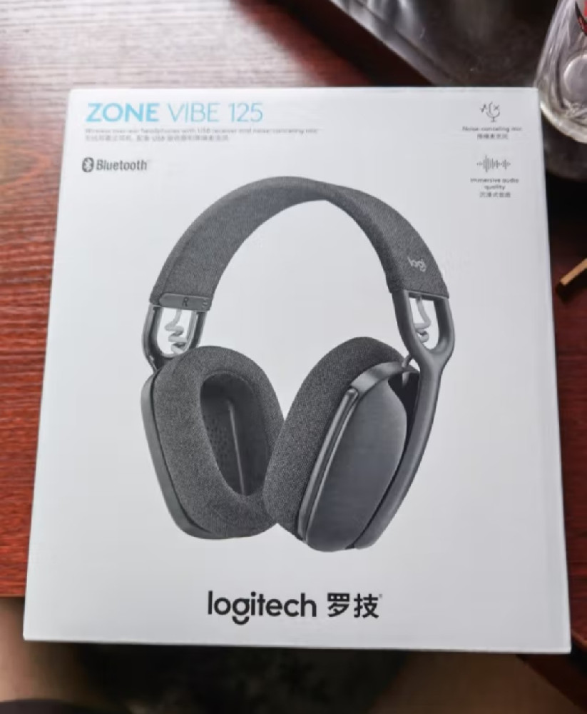 Logitech Zone Vibe 125 USB Wireless Headphone Noise-Canceling Microphone Works With Zoom Google Meet Mac/Pc cellphone