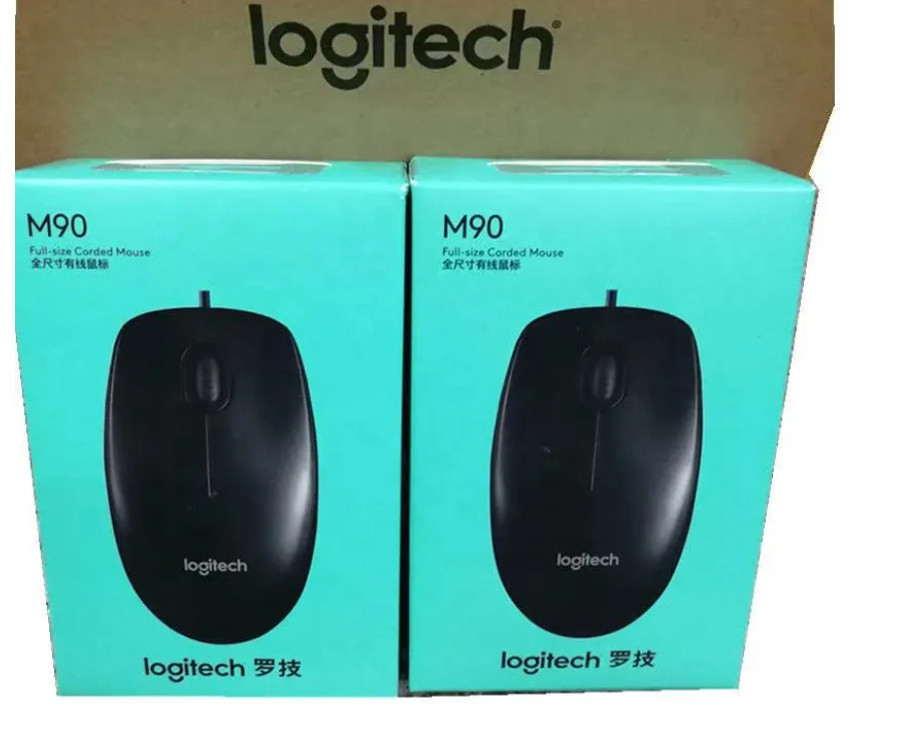 Promotional New Logitech M90 1000DPI Wired USB Optical Mouse for PC Notebook TV Box - Black